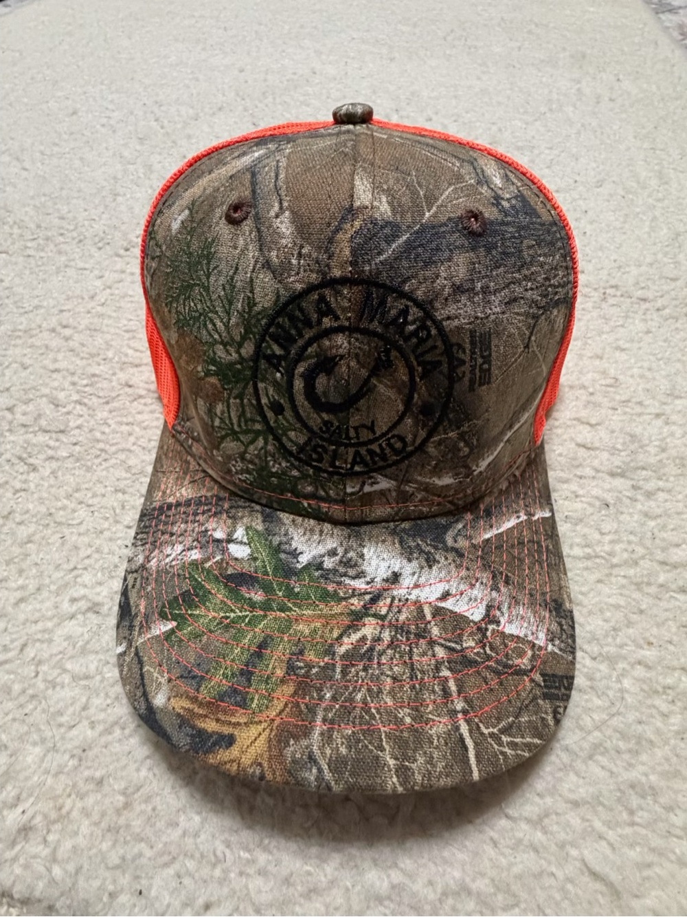 Vintage Alabama Hunting Club Camo Trucker Hat Orange Mesh Snapback